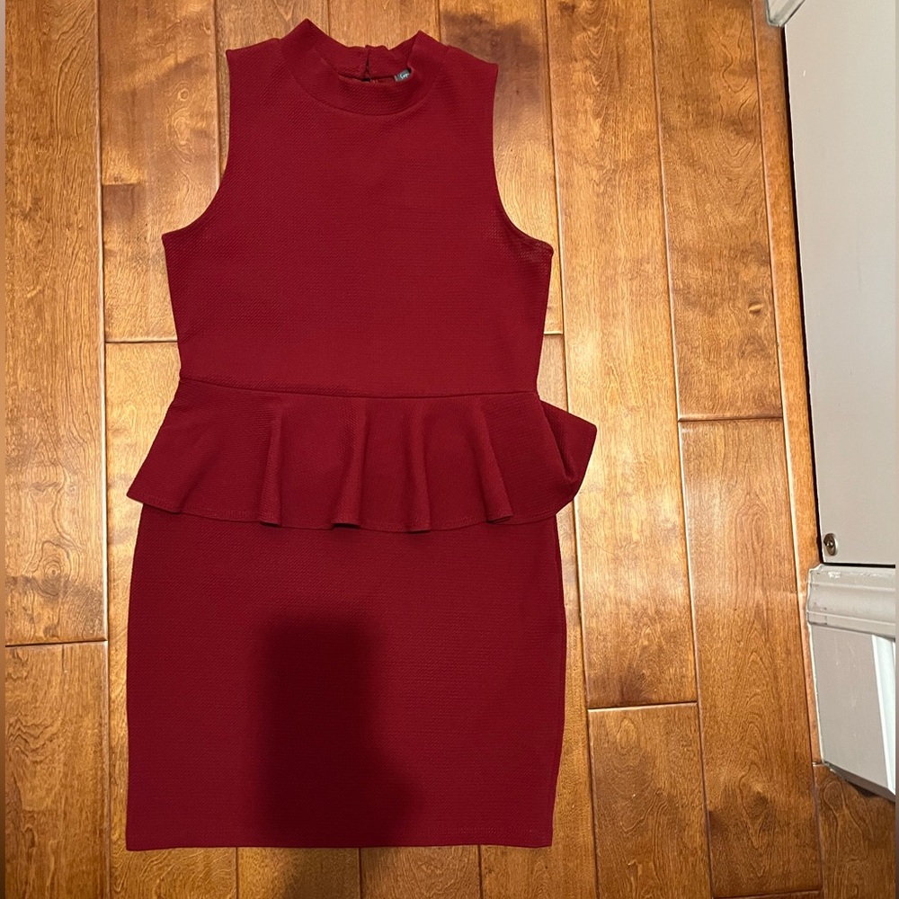 Red peplum dress
